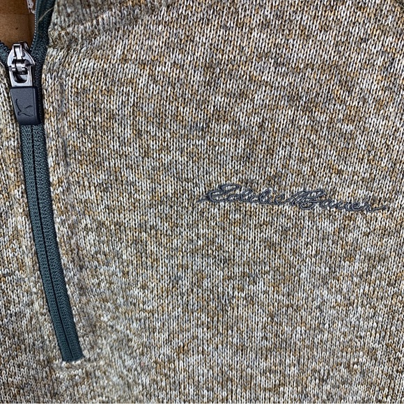 Eddie Bauer Quarter Zip Sweater Pullover Brown Men’s Extra Large - Picture 4 of 4